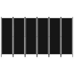 Vidaxl cloison de sparation 6 panneaux noir 300x180 cm