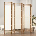 Vidaxl cloison de sparation pliante 6 panneaux 240 cm bambou et toile 350626