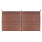 Clture de jardin - vidaxl - wpc - 353x186 cm - marron - rsistante  la pourriture et rouille