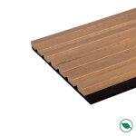 Lot de 2 panneaux tasseaux bois mdf acoustique dcor chne rustique sur feutrine 2600x300x17mm pefc 70% ...