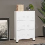 Vidaxl coffre de rangement industriel blanc 75x40x115 cm mtal 339629