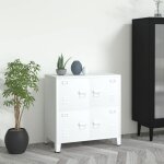 Vidaxl coffre de rangement industriel blanc 75x40x80 cm acier 339626