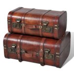 Vidaxl coffre de rangement vintage bois marron 2 pcs 240575