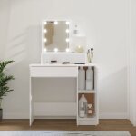 Coiffeuse - vidaxl - 808810 - led - bois d'ingnierie - 1 tiroir - 136 cm