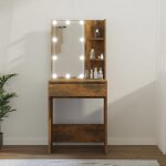 Vidaxl coiffeuse avec led table cosmtique meuble de rangement coiffeuse avec miroir meuble de chambre ...