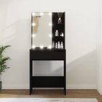 Vidaxl coiffeuse avec led, table de maquillage avec tagres et tiroir, table cosmtique avec rangement, ...