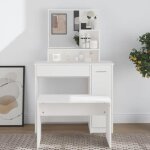 Vidaxl coiffeuse avec miroir blanc 86, 5x35x136 cm 802957