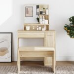 Vidaxl coiffeuse avec miroir chne sonoma 86, 5x35x136 cm 802960