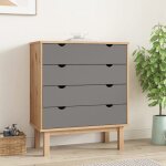 Vidaxl commode otta marron et gris 76, 5x39, 5x90 cm bois de pin massif 348583 Vidaxl commode otta marron et gris 76, 5x39, 5x90 cm bois de pin massif 348583