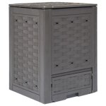 Vidaxl composteur de jardin marron 60x60x83 cm 300 l plastique rotin