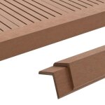 Cornire de terrasse - vidaxl - 5 pcs - wpc - 170 cm - marron clair - rsistant aux intempries