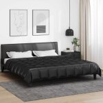 Vidaxl couette 4 saisons 240 x 260 cm noir matelass�e - microfibre & satin anti - allergique