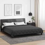 Vidaxl couette d�t� 220 x 240 cm noir & anthracite - microfibre matelass�e l�g�re
