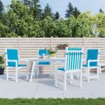 Vidaxl coussins de chaise de jardin  dossier bas lot de 4 bleu 47555