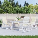 Vidaxl coussins de chaise de jardin dossier haut lot de 4 crme tissu 43182