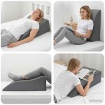 Vidaxl coussin pour jambes gris 68 x 40 x 18 cm - soutien ergonomique rectangulaire