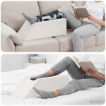 Vidaxl coussin pour jambes triangulaire blanc 68 x 25 x 215 cm - mousse pu hypoallerg�nique
