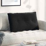 Vidaxl coussin lombaire noir 80 x 50 cm en velours c�tel� - housse amovible rembourrage polyester