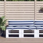 Vidaxl coussins de palette 2 pcs rayures bleues - blanches tissu oxford 360937