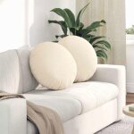Vidaxl coussin rond velours c�tel� cr�me � 50 cm - lot de 2 galettes de chaise