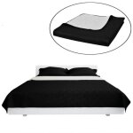 Vidaxl couvre - lit  double face matelass noir / blanc 170x210 cm