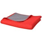 Vidaxl couvre - lit matelass double - face rouge et gris 230x260 cm