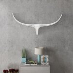 Vidaxl décoration murale tête de taureau aluminium argenté 96 cm Vidaxl décoration murale tête de taureau aluminium argenté 96 cm