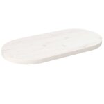 Vidaxl dessus de table blanc 80x40x2, 5 cm bois de pin massif ovale 824351