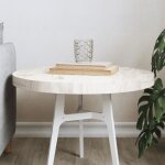Vidaxl dessus de table rond blanc 50x3 cm bois de pin massif 833662