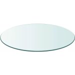 Dessus de table ronde en verre tremp - vidaxl - 500 mm - transparent - blanc - essentiel