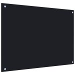 Dosseret de cuisine - vidaxl - noir - 80x60 cm - verre tremp - protection anti - claboussures