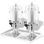 Distributeur de jus - vidaxl - 2 x 8 l - acier inoxydable - robinet - capacit 16 l