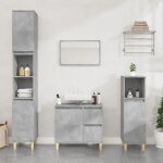 Vidaxl ensemble d'armoires de salle de bain 3 pcs gris bton 3185539