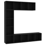 Vidaxl ensemble de bibliothque / meuble tv 3 pcs noir 180x30x180 cm