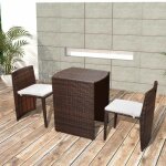 Ensemble de bistro - vidaxl - 3 pcs - rsine tresse - marron - pour 4 personnes
