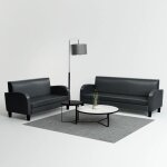 Ensemble de canapés - vidaxl - 2 pcs - cuir synthétique - noir - confort moelleux Ensemble de canapés - vidaxl - 2 pcs - cuir synthétique - noir - confort moelleux