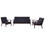 Vidaxl ensemble de canaps 3 pcs sofa de salon fauteuil de salon sofa de chambre  coucher canap de ...
