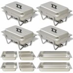 Vidaxl ensemble de chauffe - plats 4 pcs acier inoxydable