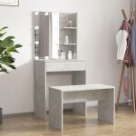 Vidaxl ensemble de coiffeuse avec led table cosmtique coiffeuse de maquillage table  bijoux chambre ...