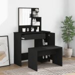 Vidaxl ensemble de coiffeuse, table de maquillage avec tabouret et miroir, coiffeuse cosmtique chambre ...