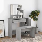Vidaxl ensemble de coiffeuse table de maquillage tabouret table de coiffeuse meuble de chambre  coucher ...