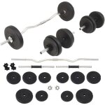 Vidaxl ensemble haltre barres d'haltres 30 kg exercice poids entranement 91400