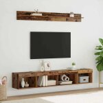 Vidaxl ensemble de meuble tv mural 5 pcs bois ancien bois ding�nierie rangement pour le salon console ...