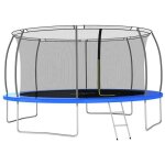 Trampoline rond 460x80 cm 150 kg - vidaxl - mixte - bleu - adulte