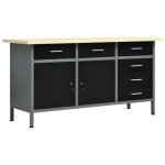Vidaxl tabli noir 160x60x85 cm acier