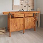 Vidaxl Établi avec tiroirs et étaux 162x62x83 cm bois massif d'acacia 153324 Vidaxl Établi avec tiroirs et étaux 162x62x83 cm bois massif d'acacia 153324