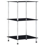 Vidaxl tagre 3 niveaux noir 40x40x67 cm verre tremp 249509
