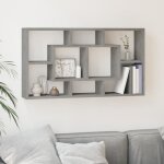 Vidaxl tagre murale 8 compartiments gris bton 342590