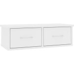 Vidaxl Étagère murale avec tiroirs blanc 60x26x18, 5 cm aggloméré Vidaxl Étagère murale avec tiroirs blanc 60x26x18, 5 cm aggloméré