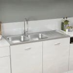 Vidaxl evier de cuisine  double lavabo evier encastr lavabo de cuisine lavabo encastr maison intrieur ...